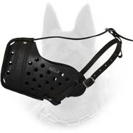 Leather Dog Muzzle "Dondi" Style For Belgian Malinois  Leather Dog Muzzle "Dondi" Style For Belgian Malinois