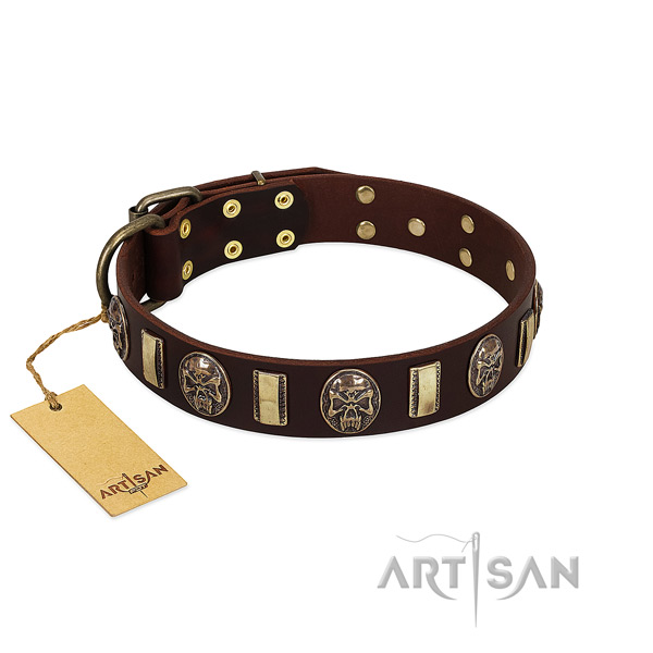Best quality full grain genuine leather dog collar for handy use