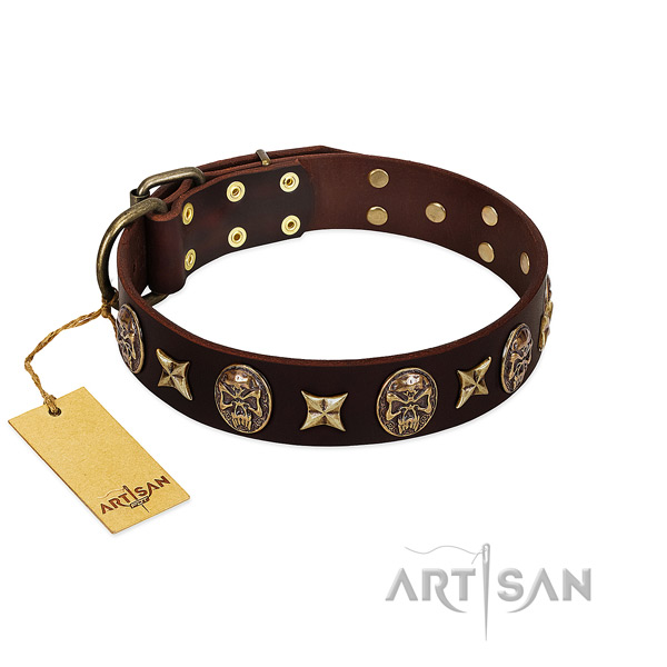 Handcrafted full grain leather collar for your four-legged friend