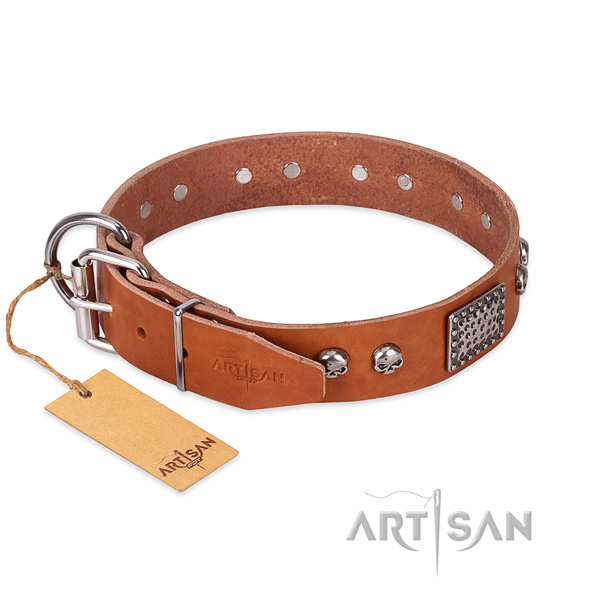 Corrosion resistant fittings on comfy wearing dog collar