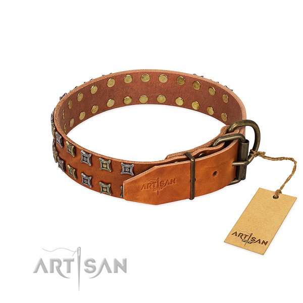 Top notch leather dog collar created for your pet
