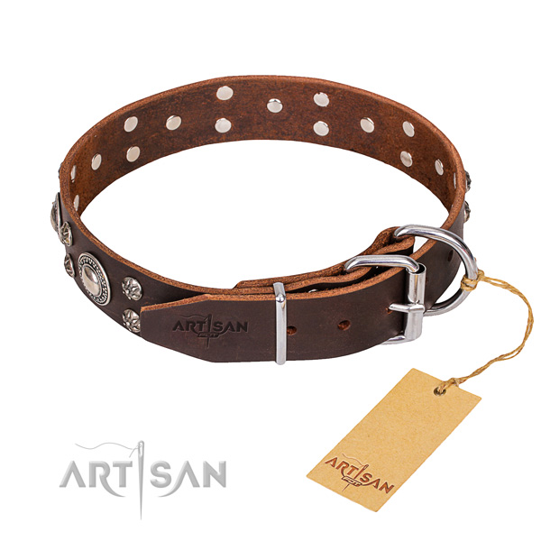 Daily leather collar for your beloved pet