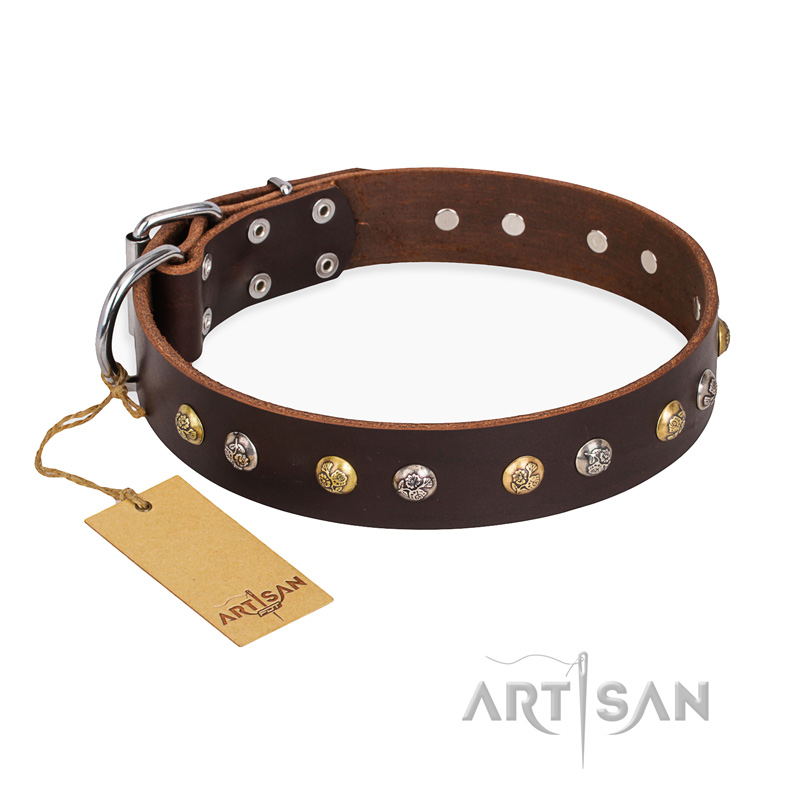 Leather studded orders dog harness